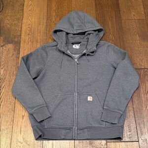 Carhartt Heavyweight Gray Zip up Hoodie Relaxed Fit, Women’s XL (16-18)